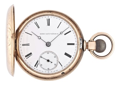 A late 19th century gold Elgin 18 size H.H. Taylor pocket watch