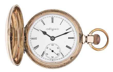 A late 19th century gold Elgin pocket watch