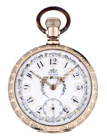 A late 19th century gold Waltham model 1884 pocket watch