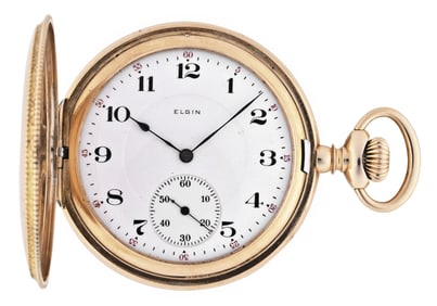 An early 20th century gold Elgin 12 size pocket watch