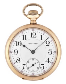 An early 20th century gold Waltham 23 jewel model 1899 Vanguard pocket watch
