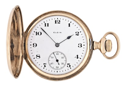 An early 20th century gold Elgin pocket watch
