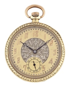A gold Hamilton 914 pocket watch