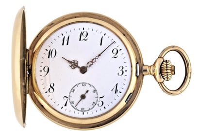 An early 20th century gold Swiss pocket watch
