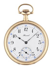 An early 20th century gold Howard Keystone series 7 pocket watch