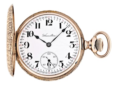 An early 20th century gold Hamilton 993 pocket watch