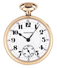 An early 20th century gold Hamilton 992 pocket watch