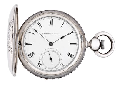 A good E. Howard & Co. series III pocket watch with silver Margot Bros. case
