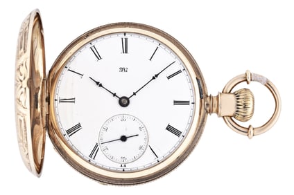 A late 19th century gold Elgin 10 size Gail Borden pocket watch