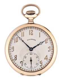 A 12 size 14karat gold Illinois A. Lincoln pocket watch