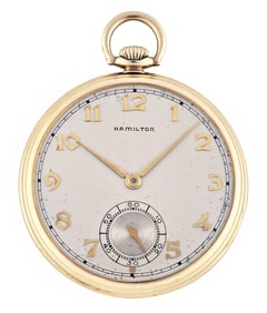 A good mid 20th century gold Hamilton 923 pocket watch