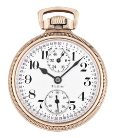 An early 20th century Elgin B.W. Raymond pocket watch with wind indicator