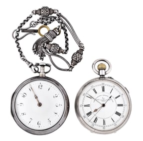 A lot of two 19th and 20th century English silver pocket watches