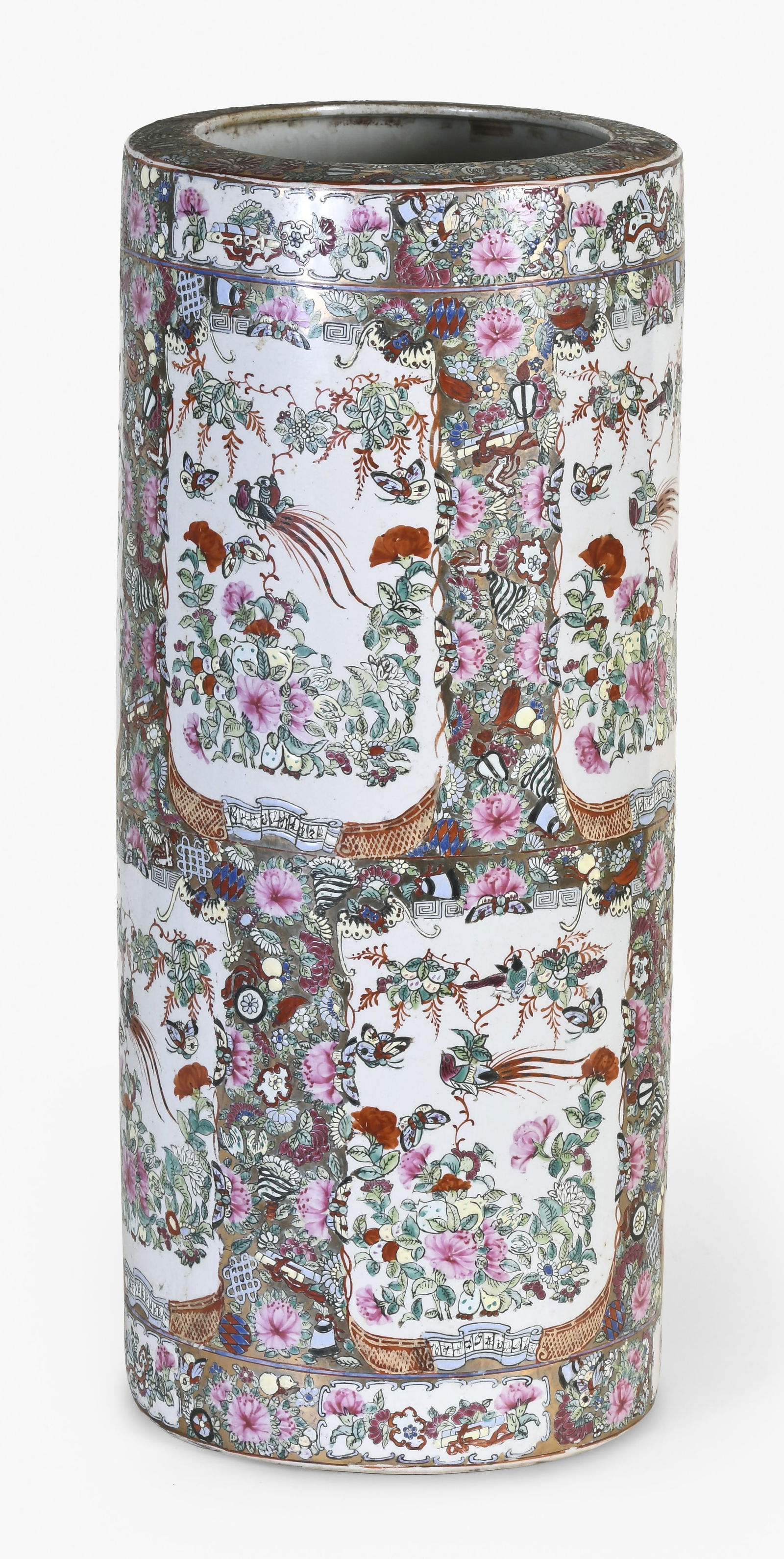 A Japanese Moriage umbrella stand