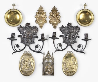 A good lot of 19th and early 20th century decorative cast brass and bronze items