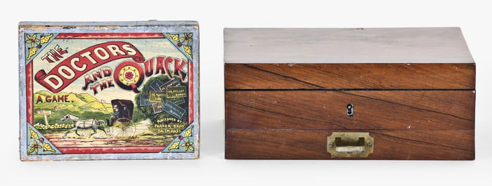 A lot of two late 19th century items including a game and a watercolor box