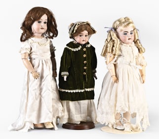 A lot of three German bisque dolls by Marseille, Simon & Halbig, and Bergmann