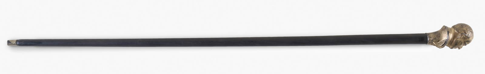 A campaign cane for William McKinley's 1896 run for U.S. President: A campaign cane or walking stick for William McKinley's 1896 run for U.S. President with pressed metal handle with bust of McKinley and spread eagle with shield and date "1896" and "Protection" on rib