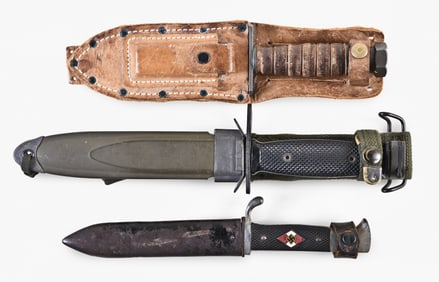 A lot of three military style knives