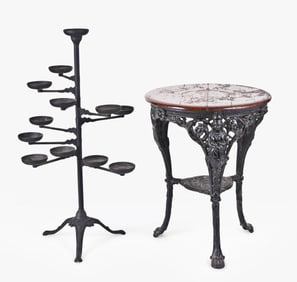 Two pieces of Victorian cast iron furniture