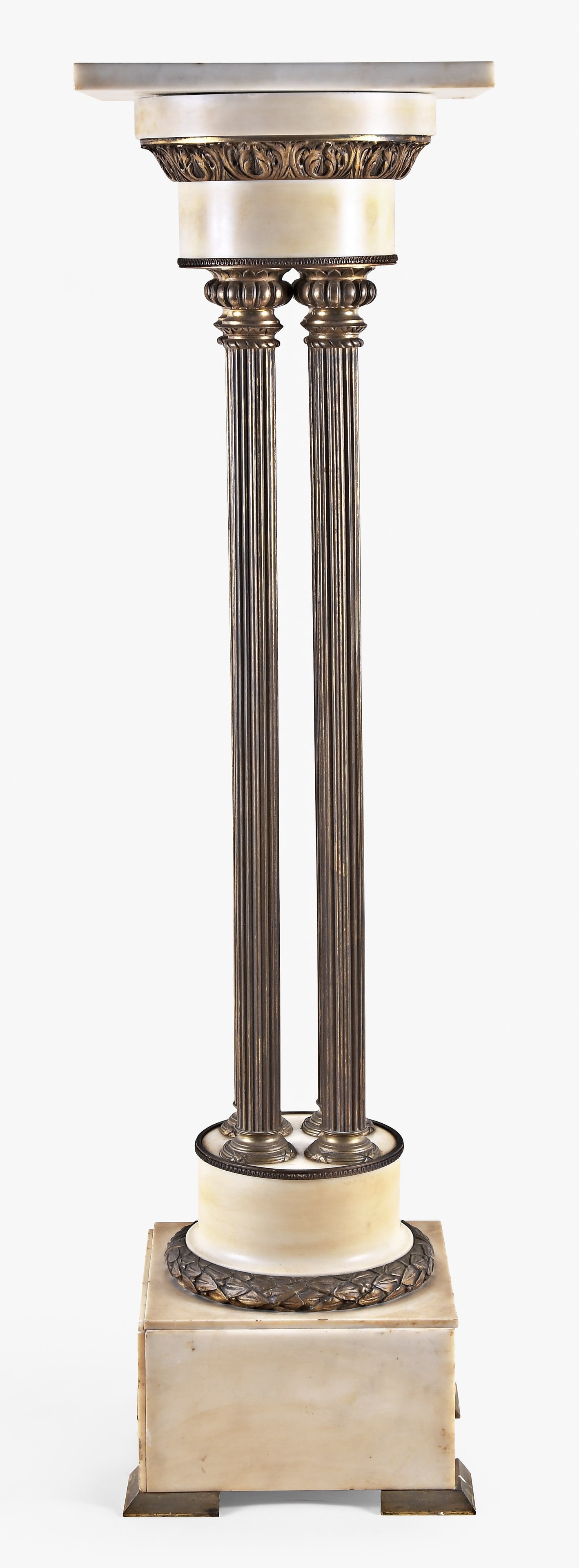 An early 20th century brass and marble display pedestal (1 of 10)