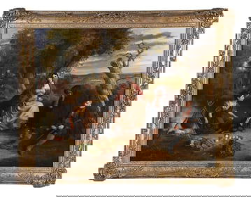 An appealing mid 19th century oil on canvas genre scene by N. Hartnell