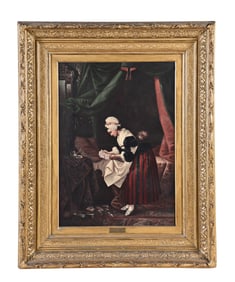 An interesting 19th century oil on canvas titled Indiscretion by W. Hohne