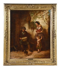 An attractive 19th century English oil on canvas genre scene by N. Taylor