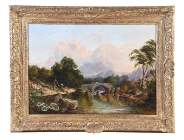 A good mid 19th century oil on canvas landscape painting by Thomas Whittle dated 1862