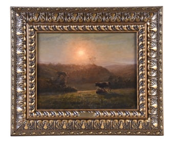 A late 19th - early 20th century painting titled "The Golden Hour" by Felix Planquette