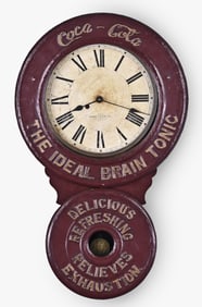 A Baird clock Co. Coca Cola hanging advertising clock