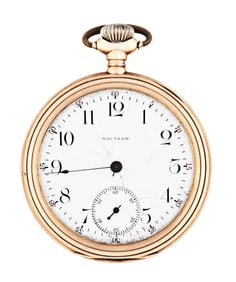 A 16 size gold Waltham pocket watch