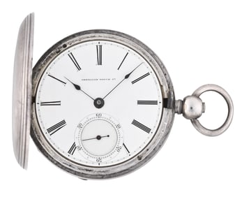 A mid 19th century Waltham model 1859 pocket watch with reversible center pinion