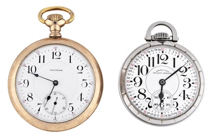 A lot of two American 21 jewel pocket watches