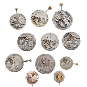 A small lot of Swiss and American pocket and wrist watch movements