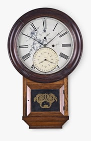 An Elias Burwell wall calendar clock