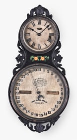 An Ithaca Calendar Clock Co. small iron case calendar clock