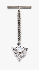 A 20th century 14 karat white white gold and diamond tie tack