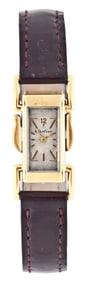 A lady's gold Cartier Duoplan wrist watch