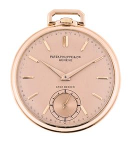 A mid 20th century rose gold Patek Philippe pocket watch