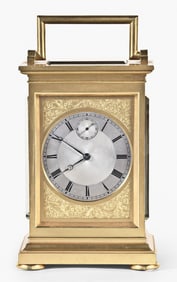 A fine mid 19th century English carriage clock with chronometer escapement signed Jump