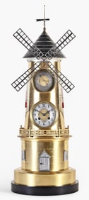 An unusually large late 19th century French windmill form industrial clock for the Spanish market