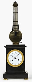 A good 19th century mantel clock with pendulum suspended above the case by Hahn Paris