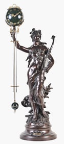A monumental late 19th century French figural swinging clock