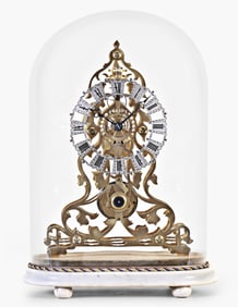 A good mid 19th century skeleton clock with lever escapement by Evans