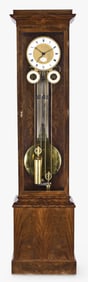 A fine mid 19th century standing regulator with calendar signed Robert a Paris