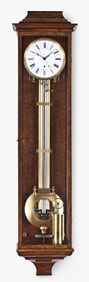 A fine month going 19th century hanging regulator with Ellicott pendulum signed Foulon Nantes