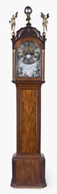 A late 18th century Dutch tall clock with automata signed J. M. Juntes