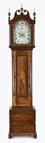 An New England tiger maple tall clock