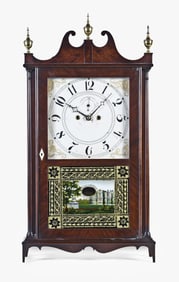A Lucius Bradley pillar & scroll shelf clock